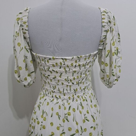 Anthropologie Seafolly Puff Sleeve Smocked Boho Dress Medium Multi-Color - Picture 14 of 14